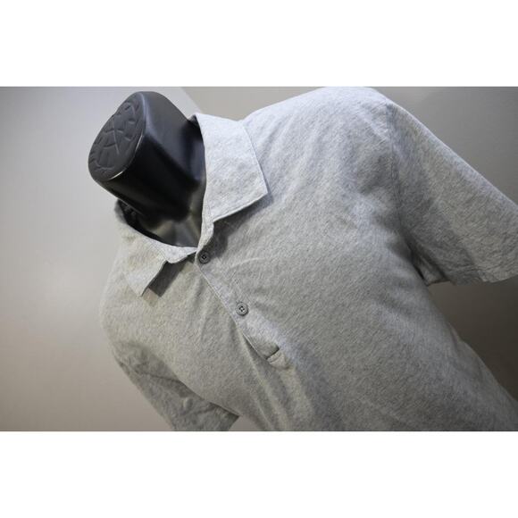 Armani Exchange AX Designer Polo Shirt Stretch Gray Short Sleeve Mens Size XL - Picture 1 of 7